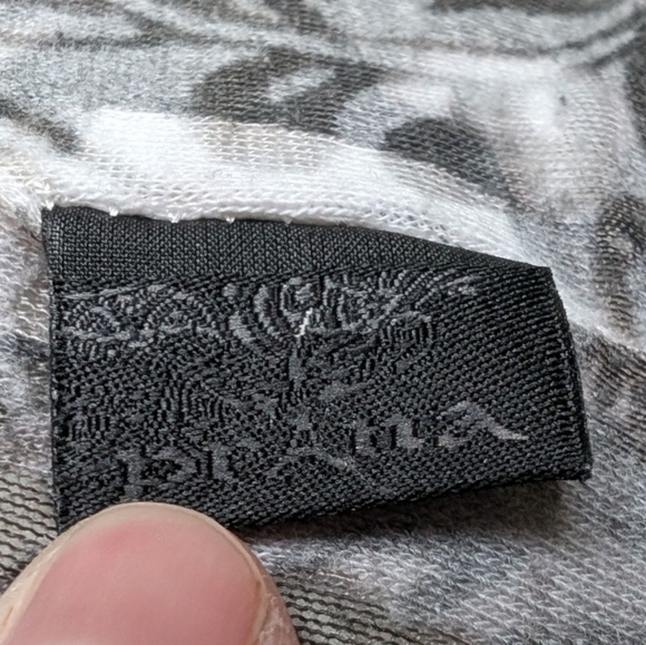 prAna Rapture Top Women S Cotton Blend Semi Sheer Grey White Y2K Shabby Fairy - Picture 9 of 15